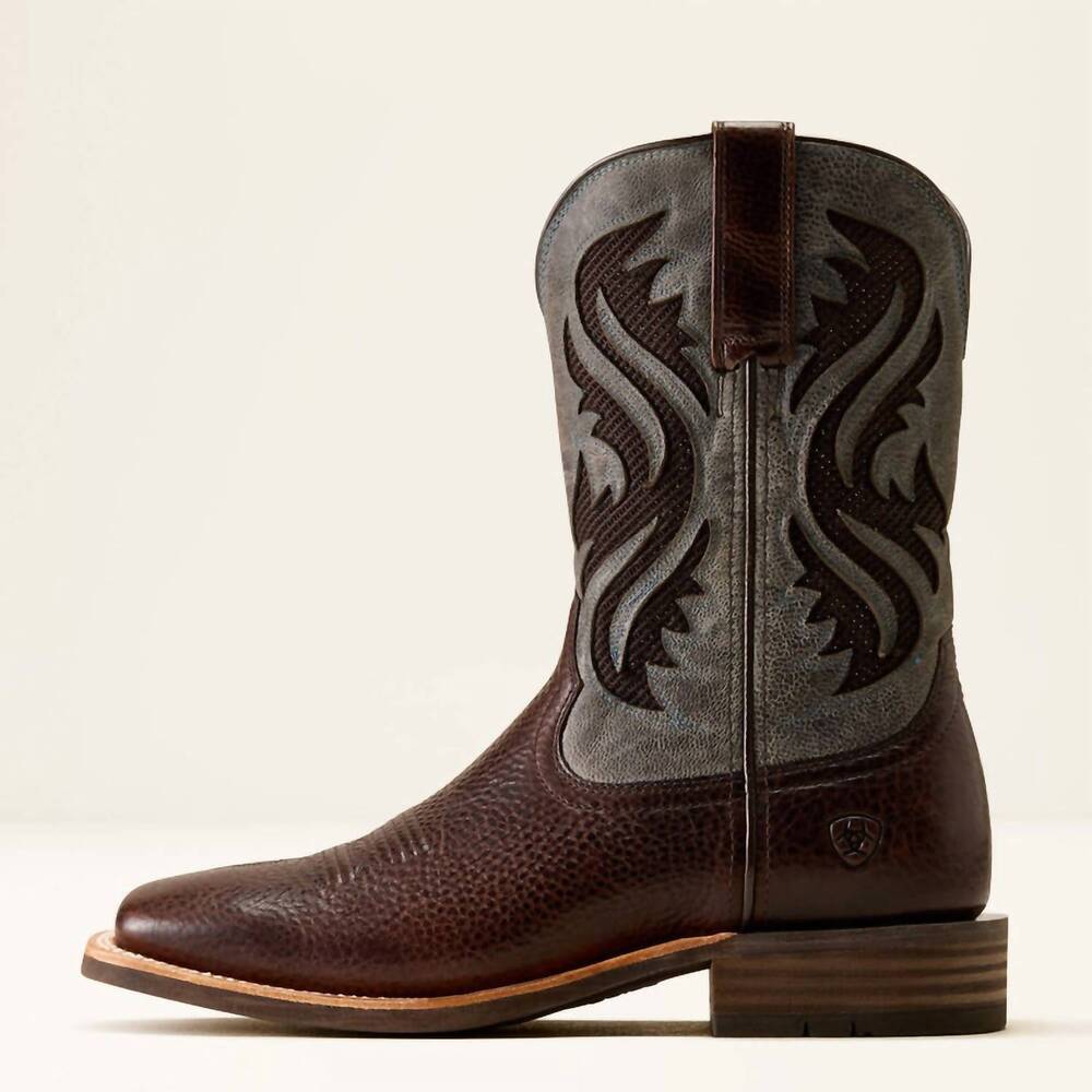 NEW ARIAT men's kanyon toughstock venttek wide square toe cowboy boot in brown